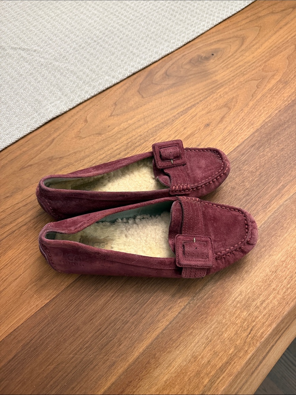 UGG Women’s Suede Shearling Loafers - Burgundy Plum